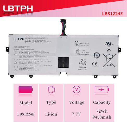 LBS1224E Compatible Laptop Battery Replacement for LG 13Z980 13Z980-G 13Z990 13Z990-G 14Z980 14Z980-G 14Z980-T 14Z990 15Z980 15Z980-G 15Z980-R.AAS9U1 15Z980-T 15Z990 15Z990-H 17Z990 7.7V 72Wh in Saudi Arabia