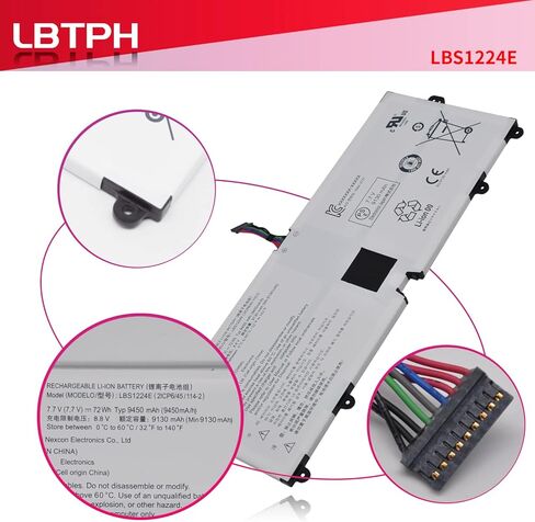 LBS1224E Compatible Laptop Battery Replacement for LG 13Z980 13Z980-G 13Z990 13Z990-G 14Z980 14Z980-G 14Z980-T 14Z990 15Z980 15Z980-G 15Z980-R.AAS9U1 15Z980-T 15Z990 15Z990-H 17Z990 7.7V 72Wh in Saudi Arabia