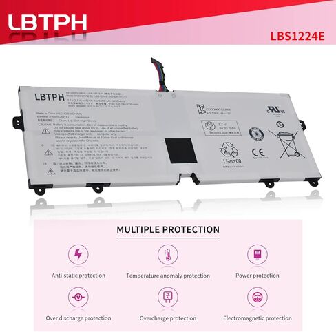 LBS1224E Compatible Laptop Battery Replacement for LG 13Z980 13Z980-G 13Z990 13Z990-G 14Z980 14Z980-G 14Z980-T 14Z990 15Z980 15Z980-G 15Z980-R.AAS9U1 15Z980-T 15Z990 15Z990-H 17Z990 7.7V 72Wh in Saudi Arabia
