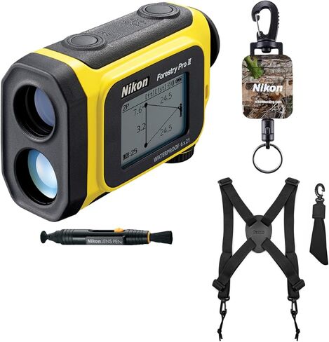 Nikon Forestry Pro II Laser Rangefinder/Hypsometer Bundle with Retractable Rangefinder Tether, Binocular Harness and Lenspen Cleaning System (4 Items) in Saudi Arabia