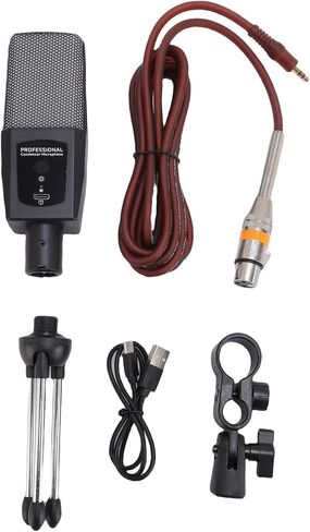 RVB Microphone with a Frequency Response of 30 Hz to 15 KHz Microphone Condenser to Record PC Podcasts Transmitting PC, Tripod Service, with Support in Saudi Arabia