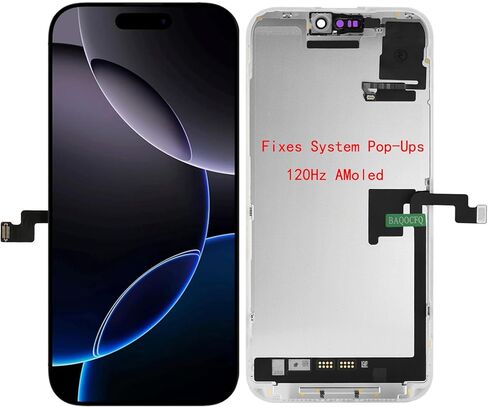 【إصلاحات النوافذ المنبثقة】 لاستبدال iPhone 14 pro، شاشة AMOLED عالية التحديث 120 هرتز، شاشة LCD تعمل باللمس ثلاثية الأبعاد مقاس 6.1 بوصة - تتضمن مجموعة الإصلاح الكاملة الأدوات والزجاج المقسى ولاصق مقاوم للماء in Kuwait