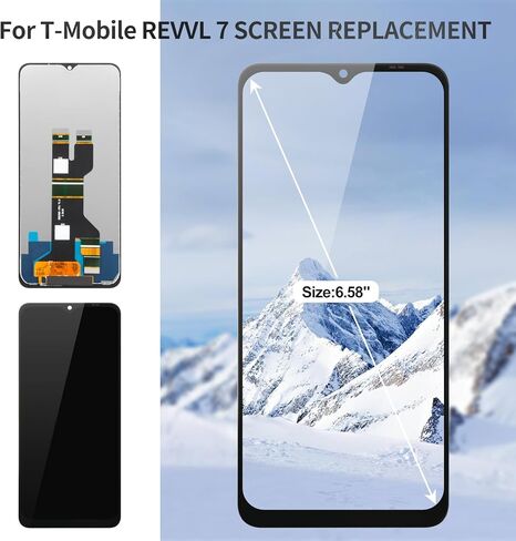 استبدال شاشة T-Mobile REVVL 7 الأصلية لشاشة LCD REVVL 7 5g لشاشة LCD REVVL 7 محول رقمي تعمل باللمس TMRV075G TMR075G أسود in Saudi Arabia