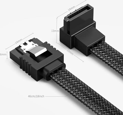 3PACK SATA Cable III 3 Pack 90 Degree Straight to Right Angle 6Gbps HDD SDD SATA Data Cable with Locking Latch 50cm 18 Inch for SATA HDD, SSD, CD Driver, CD Writer in Saudi Arabia