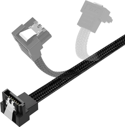3PACK SATA Cable III 3 Pack 90 Degree Straight to Right Angle 6Gbps HDD SDD SATA Data Cable with Locking Latch 50cm 18 Inch for SATA HDD, SSD, CD Driver, CD Writer in Saudi Arabia