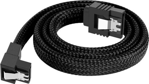 3PACK SATA Cable III 3 Pack 90 Degree Straight to Right Angle 6Gbps HDD SDD SATA Data Cable with Locking Latch 50cm 18 Inch for SATA HDD, SSD, CD Driver, CD Writer in Saudi Arabia