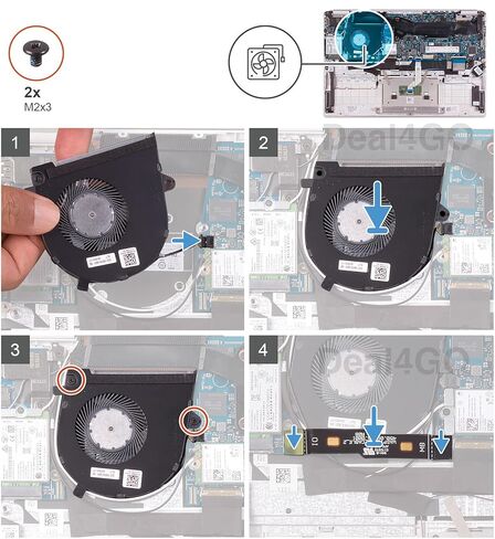 مروحة تبريد وحدة المعالجة المركزية Deal4GO TCV60 0TCV60 بديلة لجهاز Dell Inspiron 13 7391 2 في 1، Latitude 3301، Vostro 5390 5391 in Kuwait