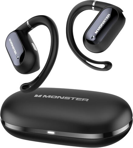 Monster Open Ear AC322، سماعة بلوتوث 5.4، عمر بطارية 36 ساعة، مقاومة للماء IPX5، اتصال واضح، تصميم مريح، زاوية الأذن قابلة للتعديل، ليس من السهل أن تسقط سماعة بلوتوث لاسلكية. in Saudi Arabia