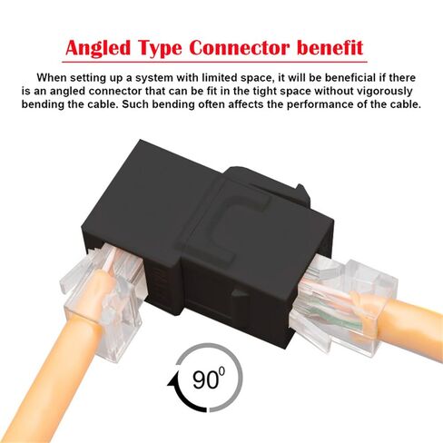 محول NFHK بزاوية 90 درجة UTP CAT6 مقرنة كيستون RJ45 أنثى إلى أنثى UTP CAT6 مقرنة مضمنة أسود in Kuwait