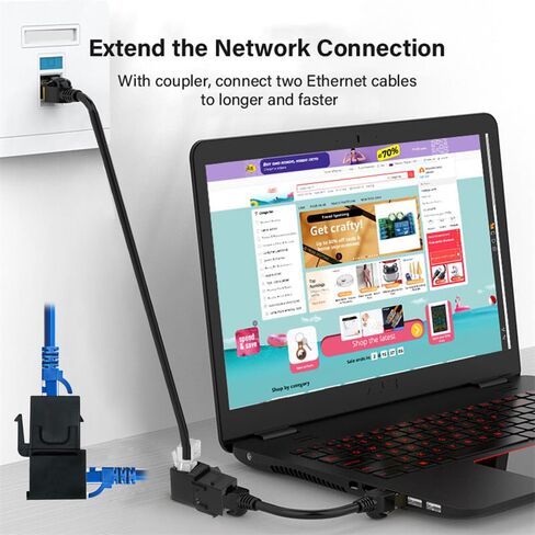 محول NFHK بزاوية 90 درجة UTP CAT6 مقرنة كيستون RJ45 أنثى إلى أنثى UTP CAT6 مقرنة مضمنة أسود in Kuwait