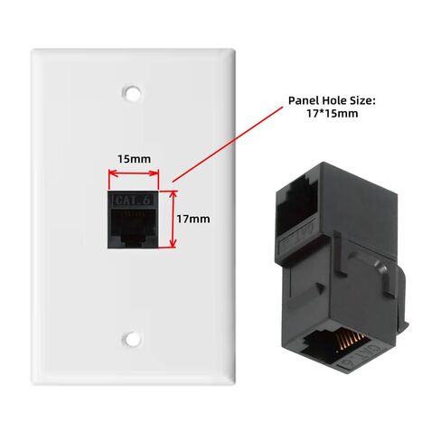 محول NFHK بزاوية 90 درجة UTP CAT6 مقرنة كيستون RJ45 أنثى إلى أنثى UTP CAT6 مقرنة مضمنة أسود in Kuwait