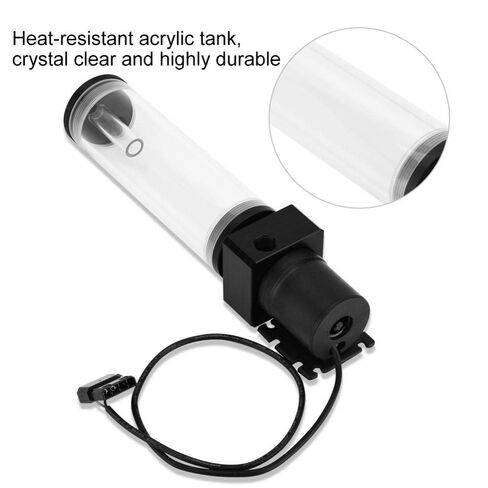 19W 12v CPU Water Cooling Pumpe Reservoir DIY Combo, 800L/H, G 1/4" Thread Port, PC CPU Water Cooling System Heat Exchanger Tool, Transparent Acrylic Material, Easy Install(160mm) in Kuwait
