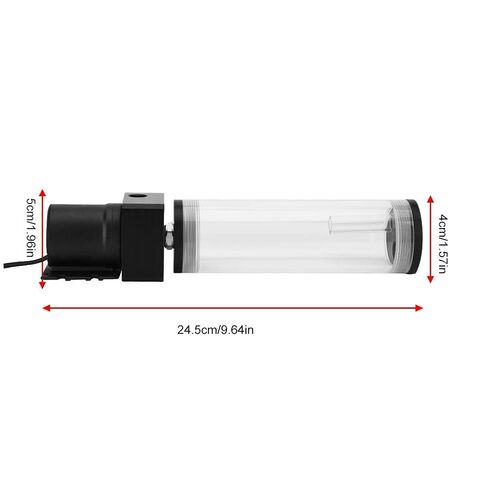 19W 12v CPU Water Cooling Pumpe Reservoir DIY Combo, 800L/H, G 1/4" Thread Port, PC CPU Water Cooling System Heat Exchanger Tool, Transparent Acrylic Material, Easy Install(160mm) in Kuwait