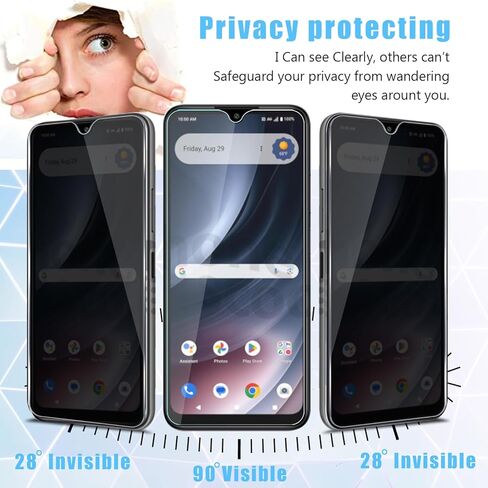 2 Pack for Cricket Icon Plus 2026 Privacy Tempered Glass Screen Protecto, 9H Anti Spy Private Film, Anti-Scratch, Case Friendly in Saudi Arabia