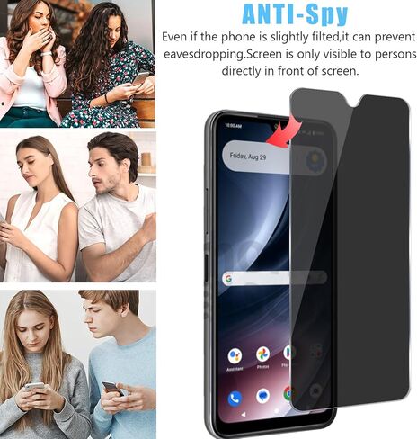 2 Pack for Cricket Icon Plus 2026 Privacy Tempered Glass Screen Protecto, 9H Anti Spy Private Film, Anti-Scratch, Case Friendly in Saudi Arabia