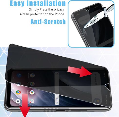 2 Pack for Cricket Icon Plus 2026 Privacy Tempered Glass Screen Protecto, 9H Anti Spy Private Film, Anti-Scratch, Case Friendly in Saudi Arabia