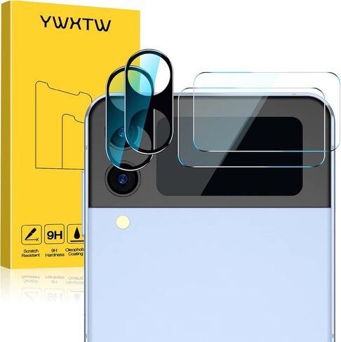 YWXTW for Samsung Galaxy Z Flip 4 5G EPU Screen Protector 2 Pack and Camera Lens Protector 3 Pack Tempered Glass, HD Clear Full Coverage Case Friendly in Saudi Arabia