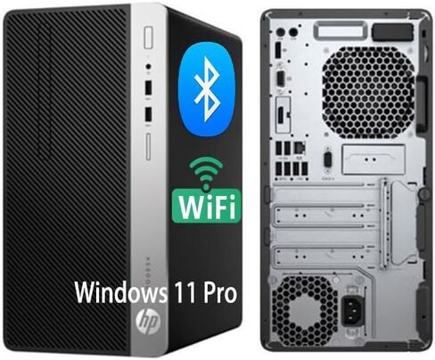 كمبيوتر سطح المكتب HP ProDesk 600 G4 Tower، Intel i5-8500T، ذاكرة وصول عشوائي 8 جيجابايت، محرك أقراص ثابتة 500 جيجابايت، لوحة مفاتيح وماوس، USB WiFi، USB Bluetooth، Windows 11 Pro (متجدد) in Kuwait