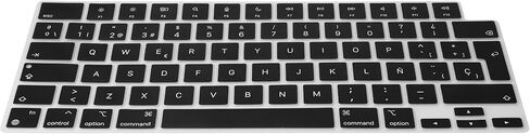 غطاء لوحة المفاتيح kwmobile متوافق مع Apple MacBook Pro 16.2 2024 M4 A3403 / A3186 - QWERTY (إسبانيا) غطاء لوحة المفاتيح من السيليكون - أسود in Kuwait