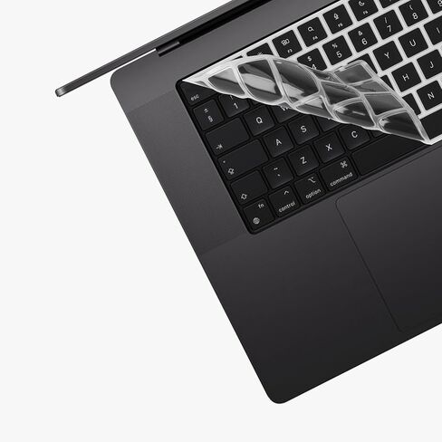 غطاء لوحة المفاتيح kwmobile متوافق مع Apple MacBook Pro 16.2 2024 M4 A3403 / A3186 - QWERTY (إسبانيا) غطاء لوحة المفاتيح من السيليكون - أسود in Kuwait