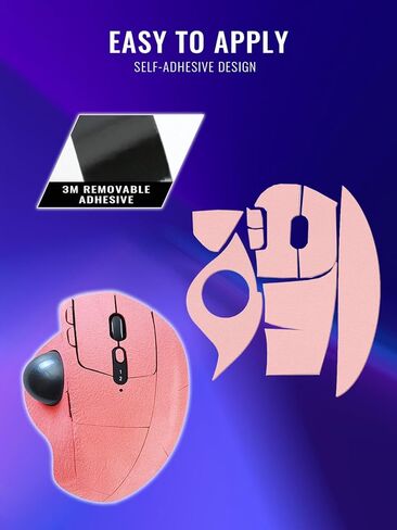 شريط قبضة مضاد للانزلاق للفأرة اللاسلكية Logitech Ergo M575S/M575، مجموعة ملصقات جلد الفأر رقيقة للغاية وممتصة للعرق، قبضة قابلة للغسل وإعادة الاستخدام وغير قابلة للانزلاق للتحكم في ألعاب الرياضات الإلكترونية، نسيج من جلد الغزال الوردي in Kuwait