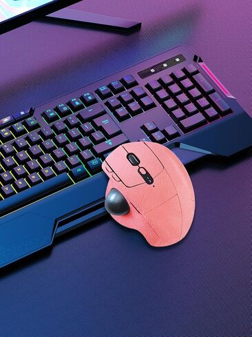 شريط قبضة مضاد للانزلاق للفأرة اللاسلكية Logitech Ergo M575S/M575، مجموعة ملصقات جلد الفأر رقيقة للغاية وممتصة للعرق، قبضة قابلة للغسل وإعادة الاستخدام وغير قابلة للانزلاق للتحكم في ألعاب الرياضات الإلكترونية، نسيج من جلد الغزال الوردي in Kuwait