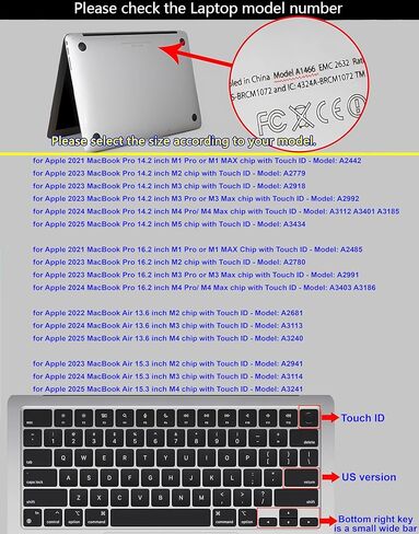 غطاء جلدي من السيليكون للوحة المفاتيح الأمريكية باللون الوردي من XSKN يناسب منذ إصدار 2021 MacBook Air MacBook Pro 13.6 15.3 14.2 16.2 بوصة مع شريحة M1 M2 M3 M4 M5 ومعرف اللمس in Saudi Arabia