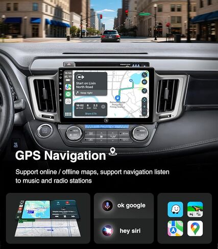 (4G+64G) لسيارة Toyota RAV4 ترقية - 10 بوصة QLED تعمل باللمس استبدال ستيريو السيارة 2013-2018 Carplay Android Auto MirrorLink Airplay SWC FM/AM GPS Navigation Media Player Head Unit in Kuwait