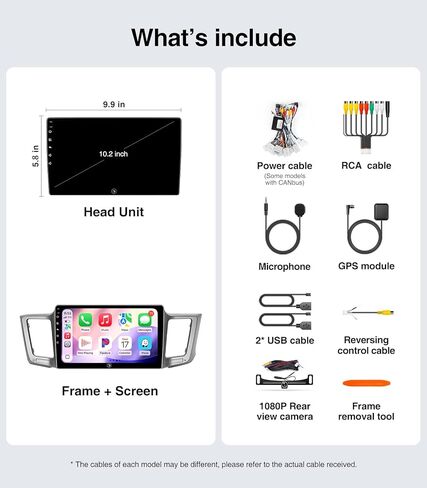 (4G+64G) لسيارة Toyota RAV4 ترقية - 10 بوصة QLED تعمل باللمس استبدال ستيريو السيارة 2013-2018 Carplay Android Auto MirrorLink Airplay SWC FM/AM GPS Navigation Media Player Head Unit in Kuwait