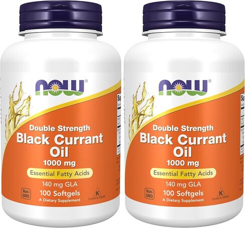 Now Foods Double Strength Black Currant Oil Dietary Supplement, 1000 mg, 100 Softgels in Kuwait