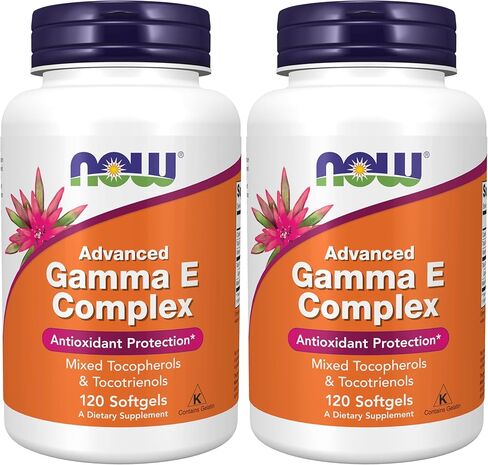 NOW Supplements, Advanced Gamma E Complex, Mixed Tocopherols & Tocotrienols, Antioxidant Protection*, 120 Softgels in Kuwait