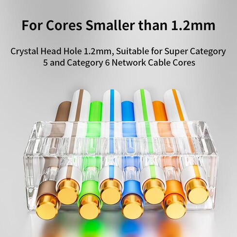 موصلات Cat6 RJ45، 100 عبوة مطلية بالذهب، شريحة ترايدنت، موصلات تجعيد كابل إيثرنت، قابس شبكة UTP للأسلاك الصلبة والكابل القياسي، موصل شفاف in Kuwait