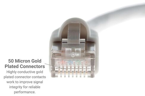 CablesAndKits Cat6A Shielded Ethernet Patch Cable 3FT Gray, 10Gbps High Speed LAN Cable, STP T568B 500MHz 26AWG, Snagless Half-Moon Boot, Pure Copper Wire, RoHS Compliant, UL Listed, ETL Verified in Kuwait