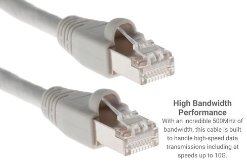 CablesAndKits Cat6A Shielded Ethernet Patch Cable 3FT Gray, 10Gbps High Speed LAN Cable, STP T568B 500MHz 26AWG, Snagless Half-Moon Boot, Pure Copper Wire, RoHS Compliant, UL Listed, ETL Verified in Kuwait