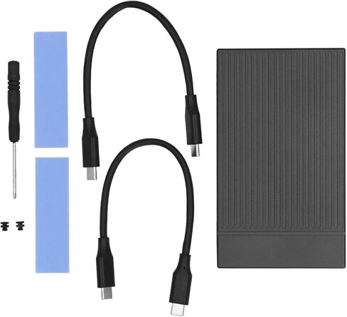 Dual Bay M.2 NVMe SSD Enclosure, Aluminum USB3.2 Gen2 10Gbps Type C USB A Docking Station with Thermal Pad, for PCIe M Key 2230 2242 2260 2280 SSD OS X in Saudi Arabia