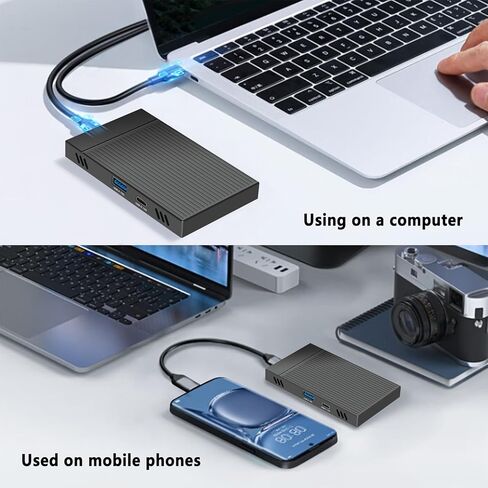 Dual Bay M.2 NVMe SSD Enclosure, Aluminum USB3.2 Gen2 10Gbps Type C USB A Docking Station with Thermal Pad, for PCIe M Key 2230 2242 2260 2280 SSD OS X in Saudi Arabia