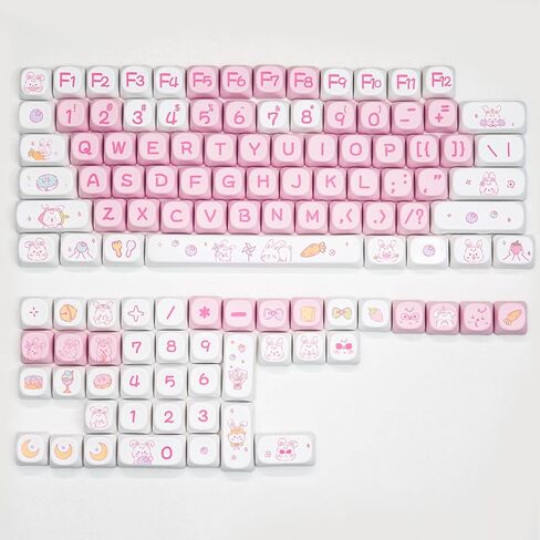 AULA MOA Keycaps 130 Keys, Dye Sub PBT Keycap Set for Mechanical Keyboard, Cloud Puppy Pattern Cute Keycaps Compatible with MX Cherry Switches and ANSI/ISO, 100%, TKL, 75%, 65%, 60% Layout in Saudi Arabia