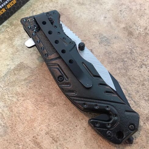 سكين قابل للطي من سلسلة TAC Force TF-835، شفرة نصف مسننة بلونين، 4.5 بوصة مغلقة in Kuwait
