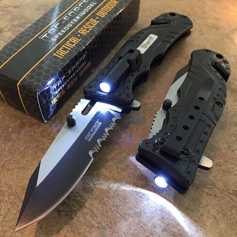 سكين قابل للطي من سلسلة TAC Force TF-835، شفرة نصف مسننة بلونين، 4.5 بوصة مغلقة in Kuwait