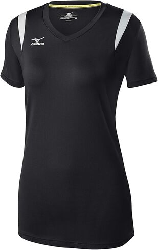 Mizuno Balboa 5.0 Short Sleeve Volleyball Jersey, Youth Large, Charcoal/Silver in Saudi Arabia