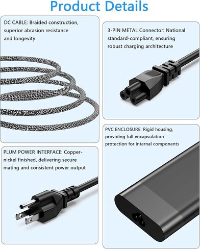 100W USB-C Laptop Charger, Compatible with HP ZBook Firefly 16 G11, ZBook 8 G1i 16/8 G1a 14, EliteBook 8 G1a 14 inch/8 G1a 16/8 G1i 16, ProBook 440 450 G10/4 G1i 16 Type Ac Adapter Power Cord in Saudi Arabia