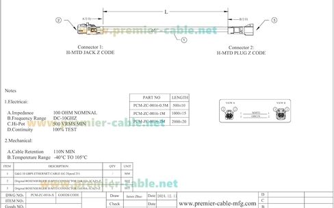 Rosenberger E6S10A-1CAZ5-Z to E6K10A-1CAZ5-Z H-MTD Automotive Ethernet Cable Harness 10Gbps 100/1000BASE-T1 H-MTD Z Code Male to Female Extension Cable for ADAS, ECU, In-Vehicle Networks (3M/9.84FT) in Saudi Arabia