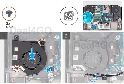Deal4GO مروحة تبريد وحدة المعالجة المركزية الثانوية الصغيرة J01R0 0J01R0 NP23P 0NP23P بديلة لـ Dell Alienware X17 R1 X17 R2 in Kuwait