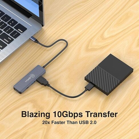 USB C 5 في 1 محور 10 جيجابت في الثانية USB-C/A 3.2 منافذ 4K 60HZ HDTV 100W PD شحن سريع متوافق مع أجهزة MacBook Pro/Air/Dell XPS/iPad Pro Aluminium Splitter/Surface Pro/Thunderbolt المحمولة. in Saudi Arabia