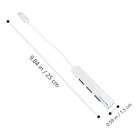 Practical Type-c USB Hub Portable Data Splitter with Fast Transfer Ports Mbps for Laptop Mobile Hard Disk Digital Devices Compact Silver Expansion Adapter in Saudi Arabia