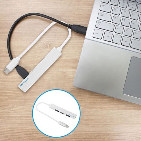 Practical Type-c USB Hub Portable Data Splitter with Fast Transfer Ports Mbps for Laptop Mobile Hard Disk Digital Devices Compact Silver Expansion Adapter in Saudi Arabia