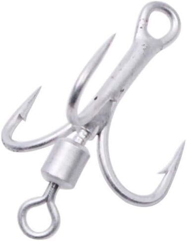 SEIWEI 5pcs 6# Bladed Treble Hooks with Willow Blade Replacement Bladed Spinner Treble Hooks for Trout Bass Freshwater Saltwater Fishing Lures Fishing Spoons-Silver in Saudi Arabia