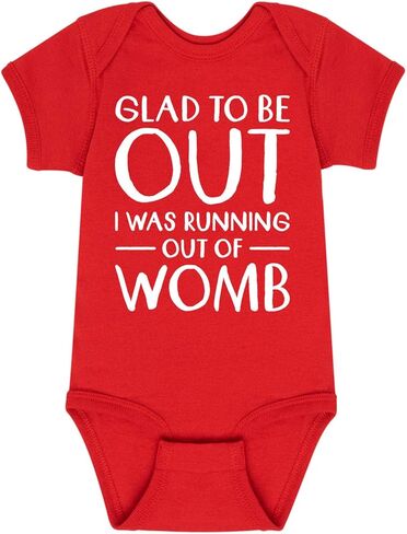 Instant Message - Glad to Be Out I was Running Out of Womb - Infant Baby One Piece in Saudi Arabia
