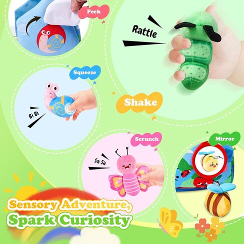 ألعاب Esjay Montessori للأطفال الصغار، ونباتات الحديقة والحشرات مع خشخيشة، ومطابقة ألوان التراص، ولعبة التعلم الحسي للأطفال 6 12 18 شهرًا، هدية للأطفال الصغار من عمر سنة واحدة الأولاد والبنات in Kuwait