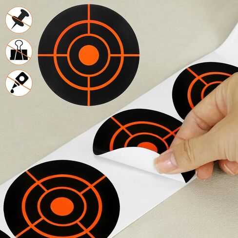أهداف الرماية QWORK، ملصقات أهداف الرش مقاس 3 بوصات - 250 قطعة من ملصقات Bullseye ذاتية اللصق للتصويب الدقيق وممارسة الرماية المتنوعة in Kuwait